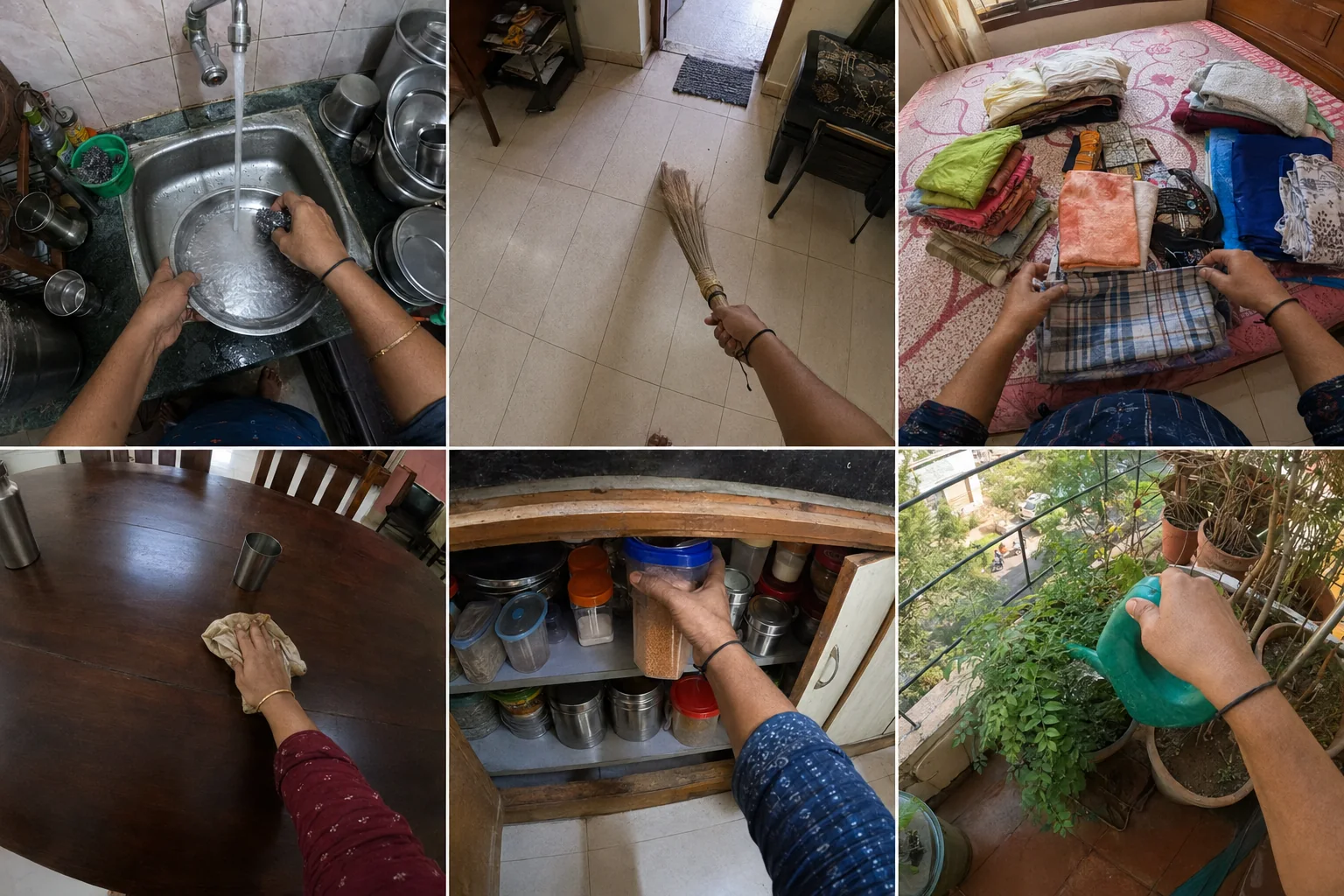Household and hospitality task data collection